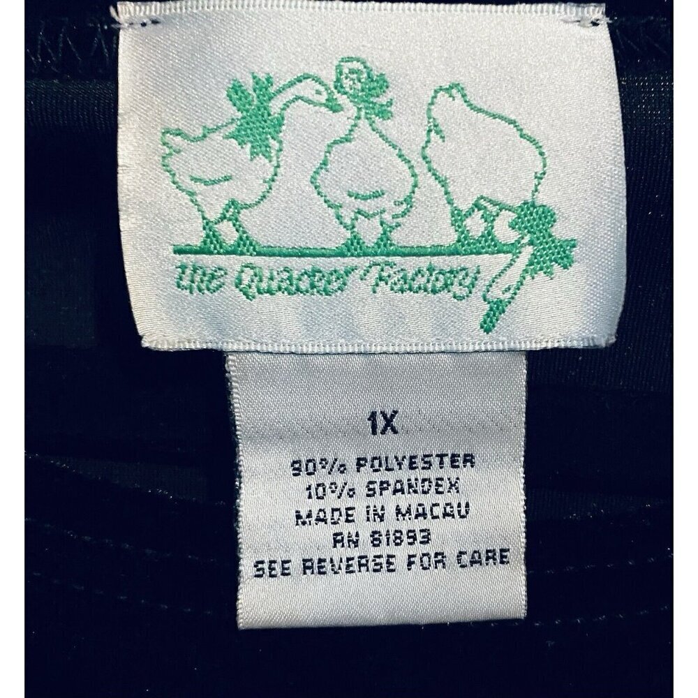 Quacker Factory Top Womens 1X Black Velvet Sparkle Rhinestone Short Sleeve - Picture 4 of 6